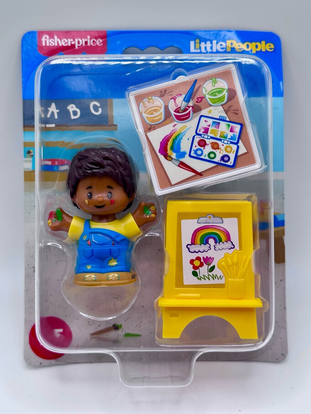 Fisher Price Little People Boy With Paint Easel New